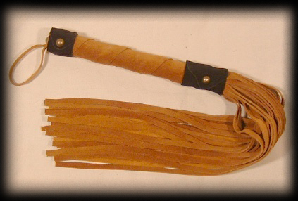 tan suede leather flogger
